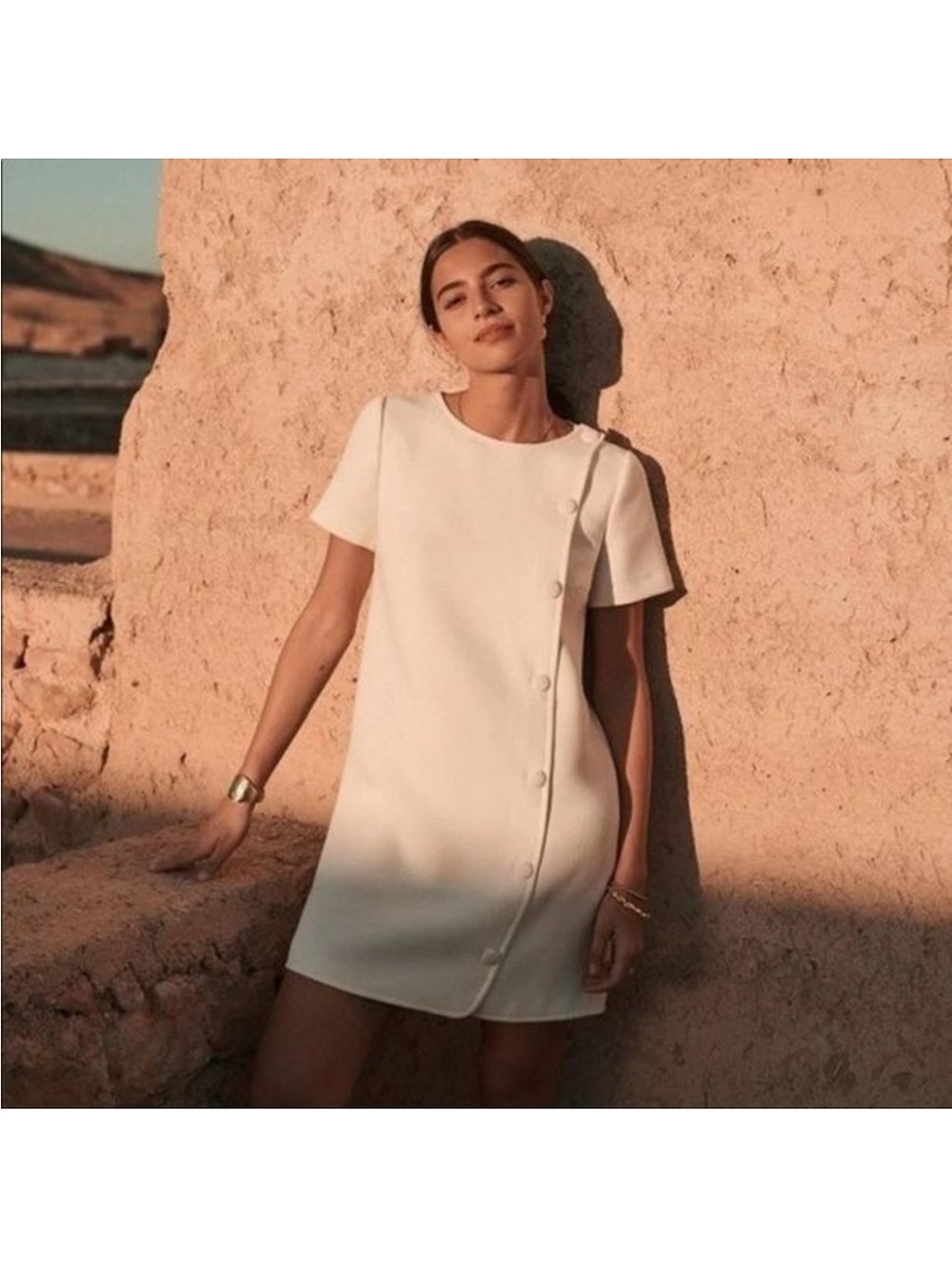 Sézane Robe Carolle Mini Dress. White size 42. Size 10.